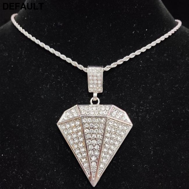 Men Women Hip Hop Iced Out Bling diamonds Pendant Necklace with 13mm Cuban Chain HipHop Necklaces Fashion Charm Jewelry