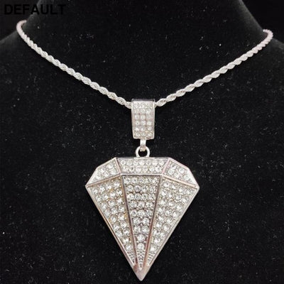 Men Women Hip Hop Iced Out Bling diamonds Pendant Necklace with 13mm Cuban Chain HipHop Necklaces Fashion Charm Jewelry