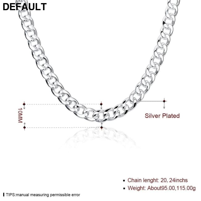 Men’s 24 ’’ 60cm 10mm N925 Sterling Silver color Necklace 115g Solid Snake Chain N011 Gift Pouches Men Necklaces