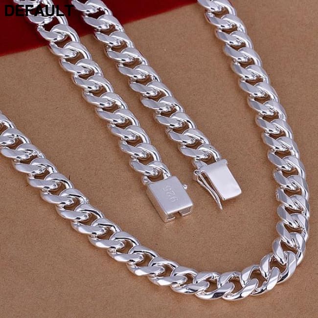 Men’s 24 ’’ 60cm 10mm N925 Sterling Silver color Necklace 115g Solid Snake Chain N011 Gift Pouches Men Necklaces