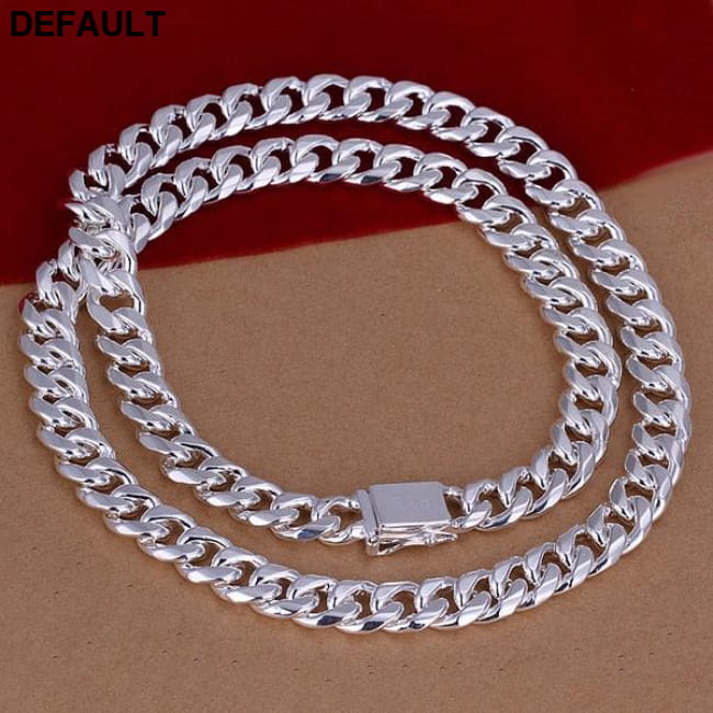 Men’s 24 ’’ 60cm 10mm N925 Sterling Silver color Necklace Men Necklaces