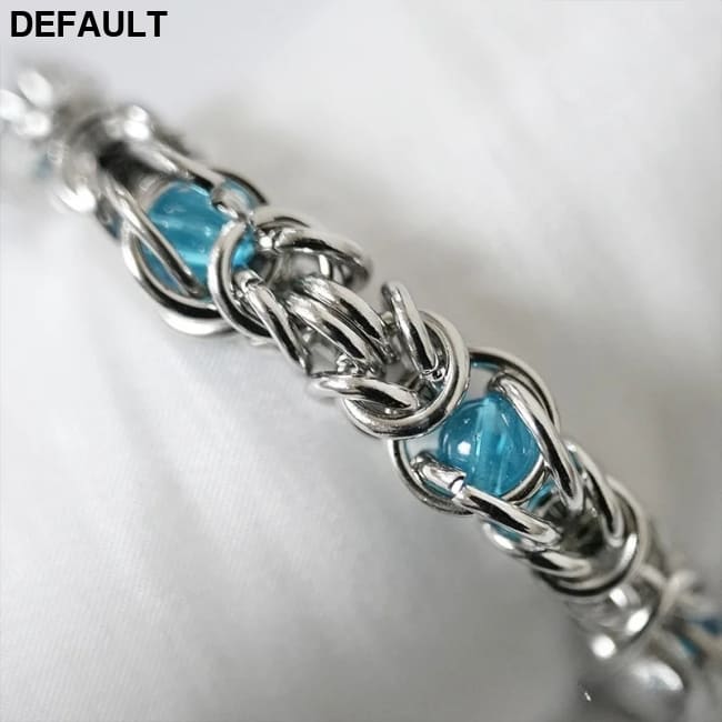 Men’s Bracelet Hip Hop Blue Beads Stainless Steel Chain for Men 01 / 22.5cm / sapphire Bracelets