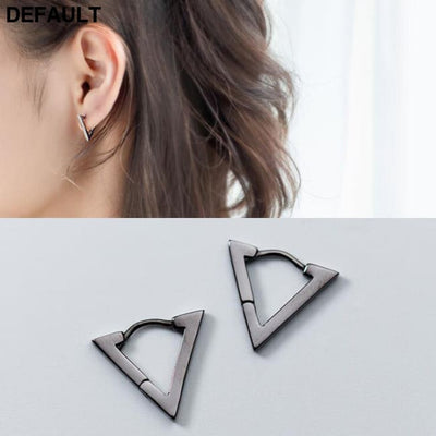 Men’s Clip-on Triangle Sterling Silver Earrings Men