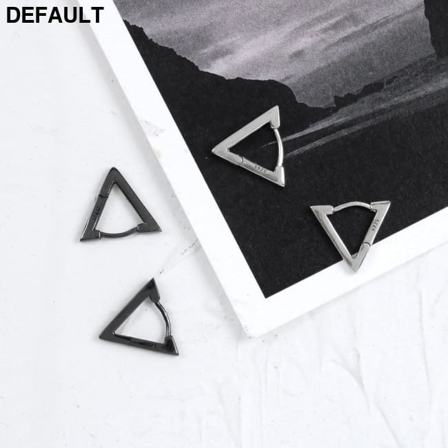 Men’s Clip-on Triangle Sterling Silver Earrings Men