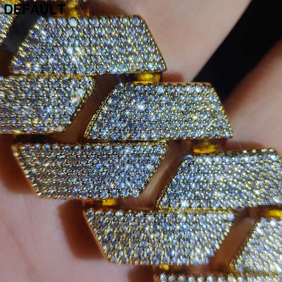 Mens Cuban Link Chain Bracelet Gold Plated Bling Miami Prong Set Diamond for Men 25MM Iced Out Hip Hop Jewelry Bracelets