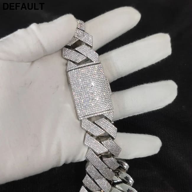 Mens Cuban Link Chain Bracelet Gold Plated Bling Miami Prong Set Diamond for Men 25MM Iced Out Hip Hop Jewelry Bracelets