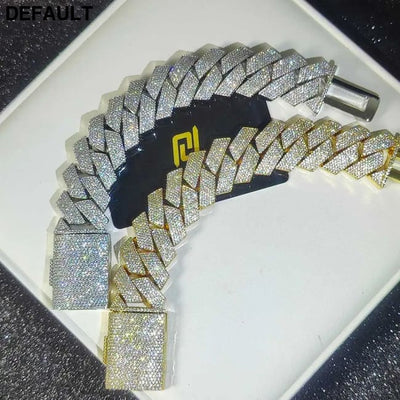 Mens Cuban Link Chain Bracelet Gold Plated Bling Miami Prong Set Diamond for Men 25MM Iced Out Hip Hop Jewelry Bracelets