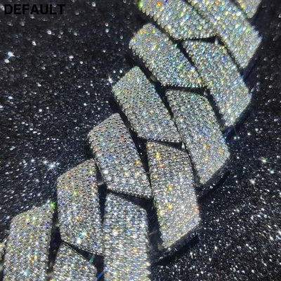 Mens Cuban Link Chain Bracelet Gold Plated Bling Miami Prong Set Diamond for Men 25MM Iced Out Hip Hop Jewelry Silver