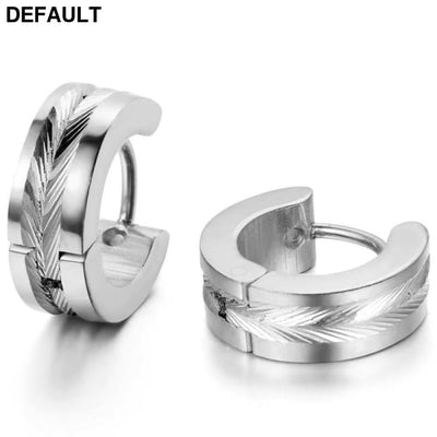 Men’s Electric Color Stainless Steel Titanium Stud Earrings - European & American Fashion Clip-On Men