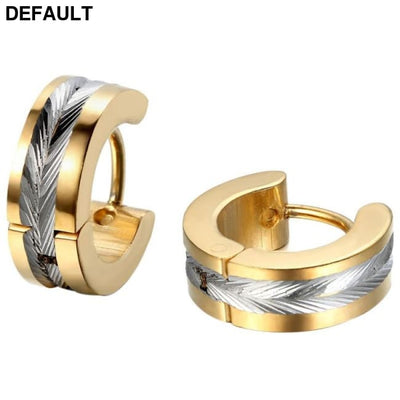 Men’s Electric Color Stainless Steel Titanium Stud Earrings - European & American Fashion Clip-On Men