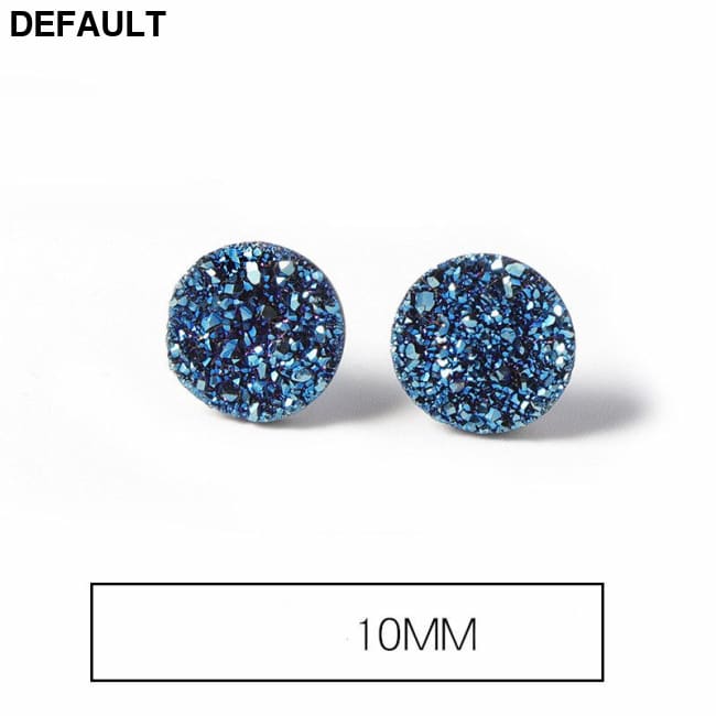 Men’s Fashion Simple Temperament Silver Earrings 10mm / Blue Men