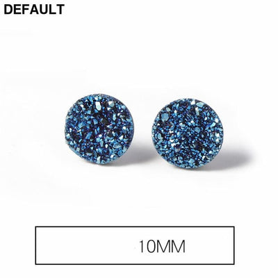 Men’s Fashion Simple Temperament Silver Earrings 10mm / Blue Men