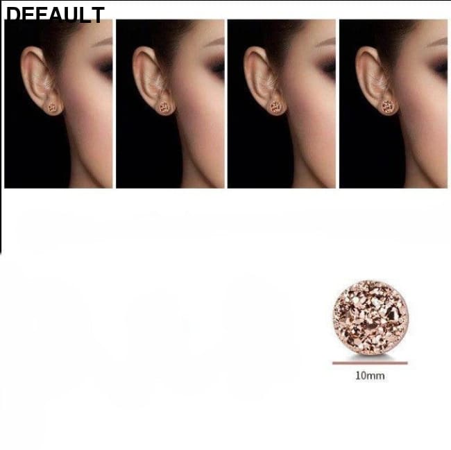 Men’s Fashion Simple Temperament Silver Earrings 10mm / Brown Men