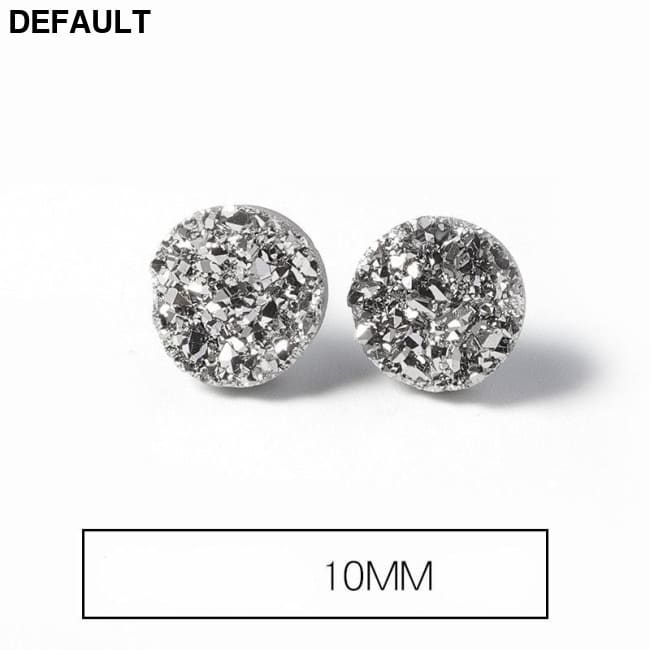 Men’s Fashion Simple Temperament Silver Earrings 10mm / Men
