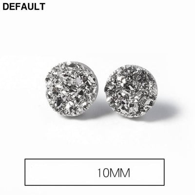 Men’s Fashion Simple Temperament Silver Earrings 10mm / Men