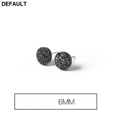 Men’s Fashion Simple Temperament Silver Earrings 6mm / Black Men