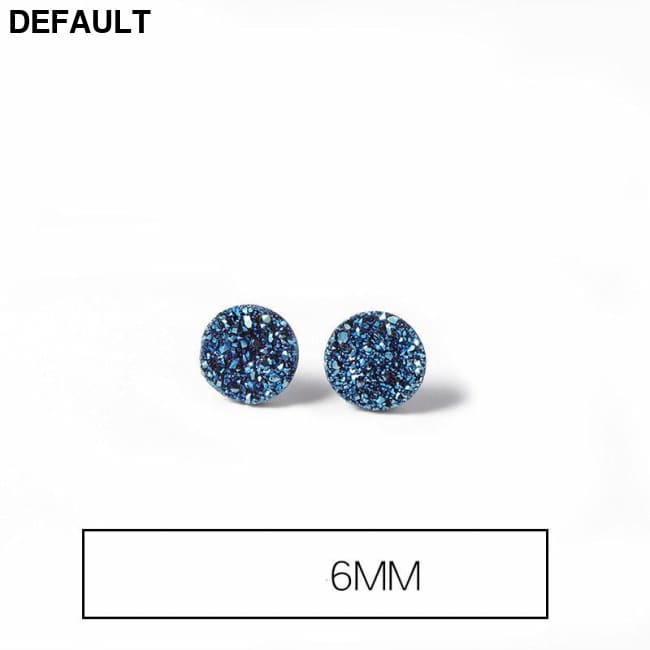 Men’s Fashion Simple Temperament Silver Earrings 6mm / Blue Men