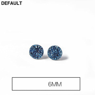 Men’s Fashion Simple Temperament Silver Earrings 6mm / Blue Men