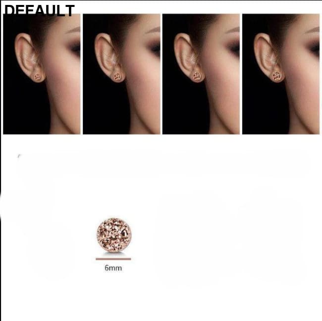 Men’s Fashion Simple Temperament Silver Earrings 6mm / Brown Men