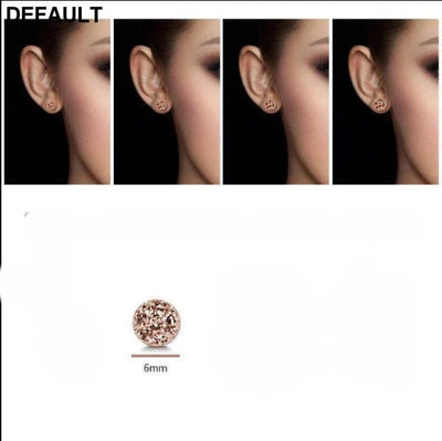 Men’s Fashion Simple Temperament Silver Earrings 6mm / Brown Men