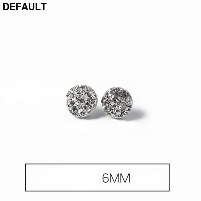 Men’s Fashion Simple Temperament Silver Earrings 6mm / Men