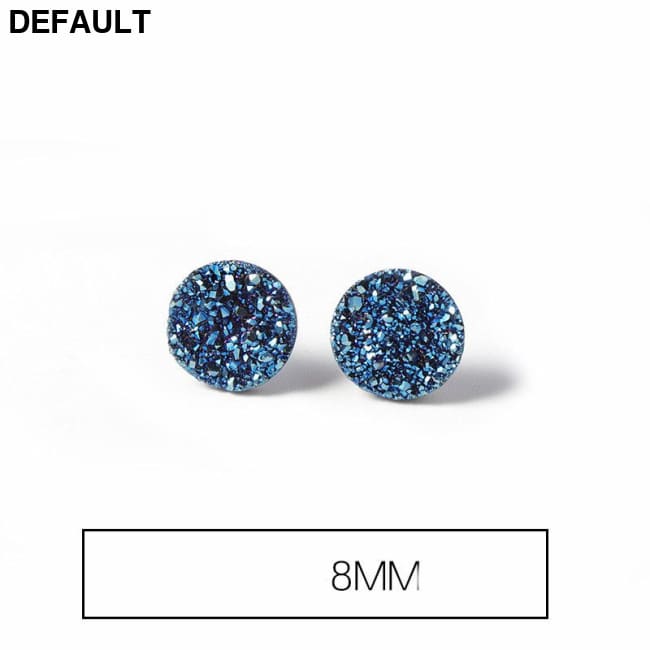 Men’s Fashion Simple Temperament Silver Earrings 8mm / Blue Men