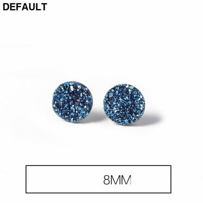 Men’s Fashion Simple Temperament Silver Earrings 8mm / Blue Men