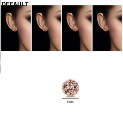 Men’s Fashion Simple Temperament Silver Earrings 8mm / Brown Men