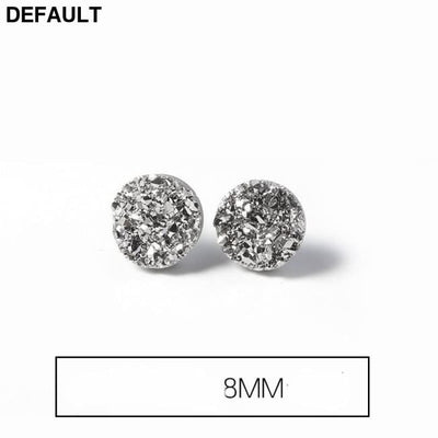 Men’s Fashion Simple Temperament Silver Earrings 8mm / Men