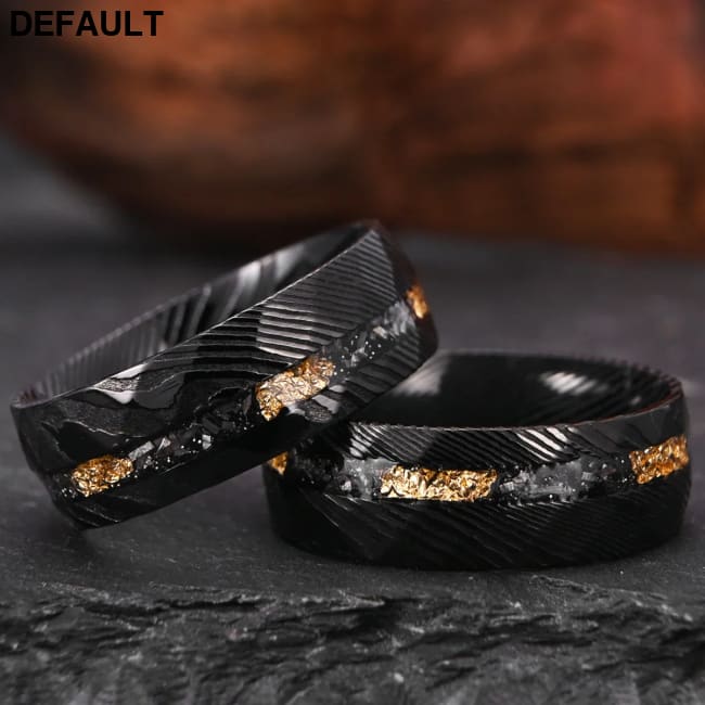Men’s Hammered Black Damascus Steel Ring 8mm Engagement Wedding Rings Stylish Comfort Fit Unisex Men
