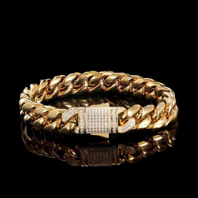 Mens Jewelry Accessory 18k Gold Titanium Steel Bracelet Men Bracelets