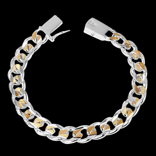 Men’s Jewelry Bracelet Pulseras 925 Silver 10mm Width 21cm Men Bracelets