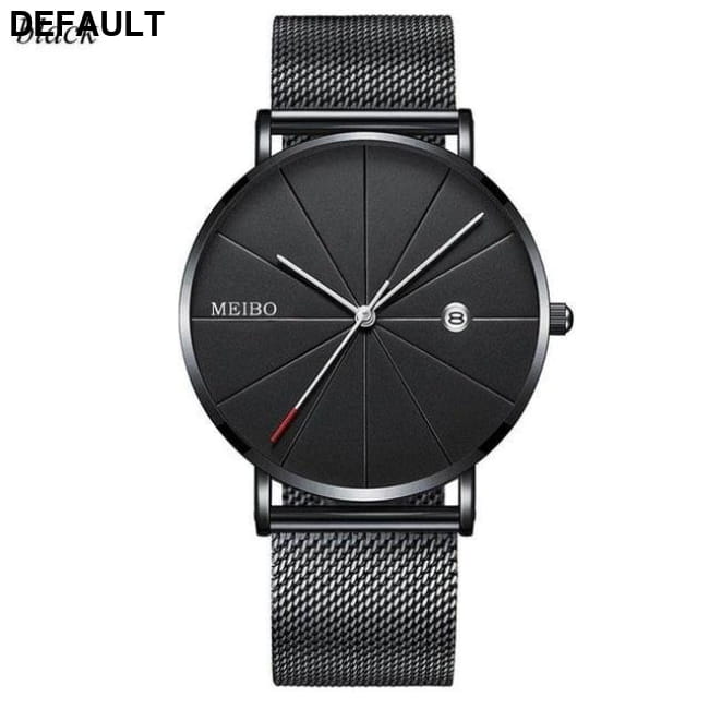 Men’s Quartz Mesh Watch: Sleek Style! Black Men Sport Watches Best Selling Products