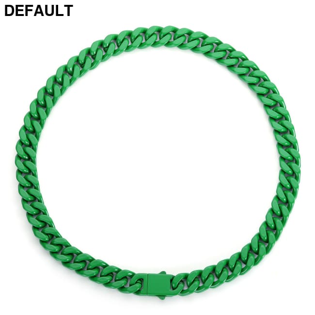 Men’s Stainless Steel Colorfast Jewelry Necklace Green Men Necklaces Sterling Silver