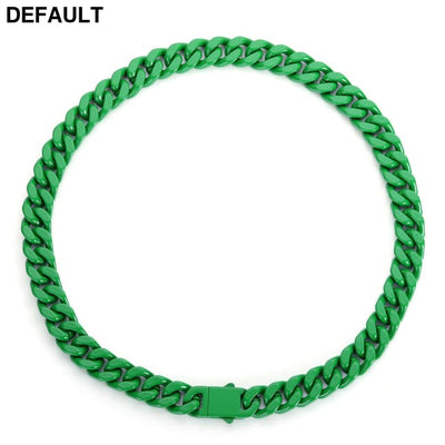 Men’s Stainless Steel Colorfast Jewelry Necklace Green Men Necklaces Sterling Silver
