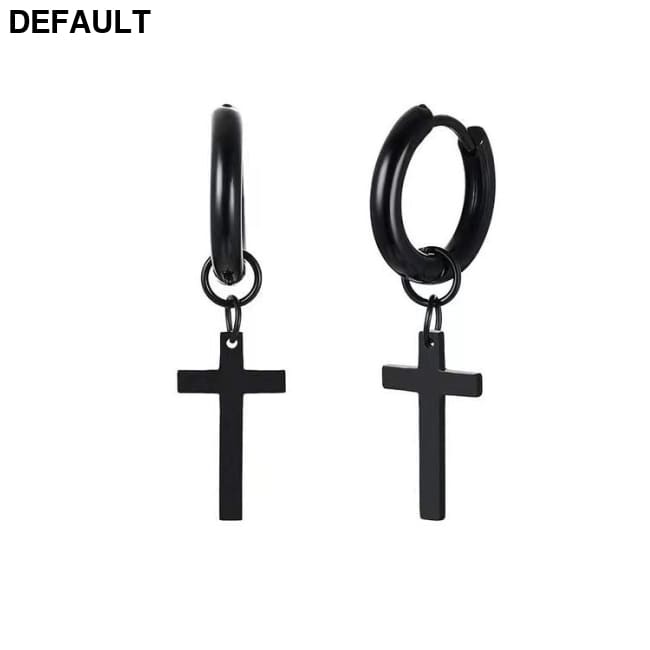 Men’s Stainless Steel Hip Hop Punk Earrings Black / 1pair Men