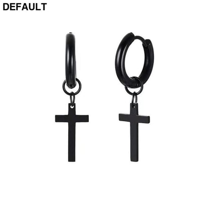 Men’s Stainless Steel Hip Hop Punk Earrings Black / 1pair Men