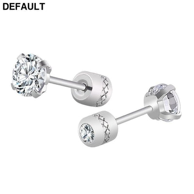 Men’s Titanium Steel Earrings with Zircon Premium Jewelry Pair 0.16in/4mm / 1 Men Eaux De Toilette