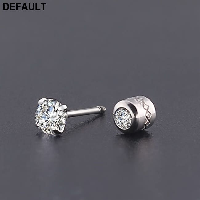 Men’s Titanium Steel Earrings with Zircon Premium Jewelry Pair Men Eaux De Toilette