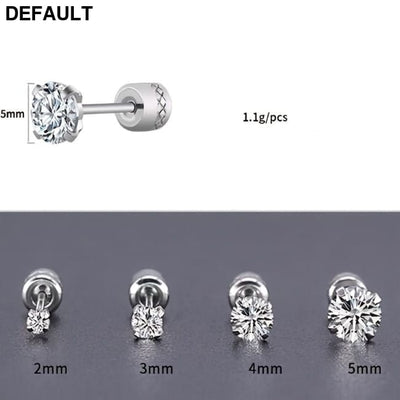 Men’s Titanium Steel Earrings with Zircon Premium Jewelry Pair Men Eaux De Toilette