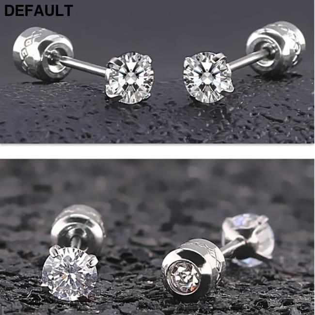 Men’s Titanium Steel Earrings with Zircon Premium Jewelry Pair Men Eaux De Toilette