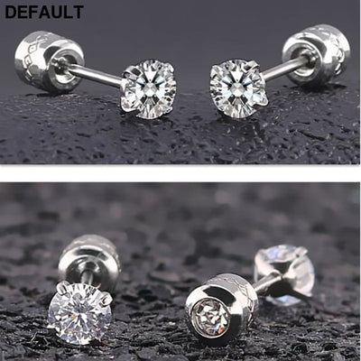 Men’s Titanium Steel Earrings with Zircon Premium Jewelry Pair Men Eaux De Toilette