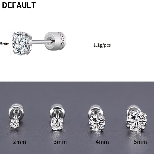 Men’s Titanium Steel Earrings with Zircon Premium Jewelry Pair Men Eaux De Toilette