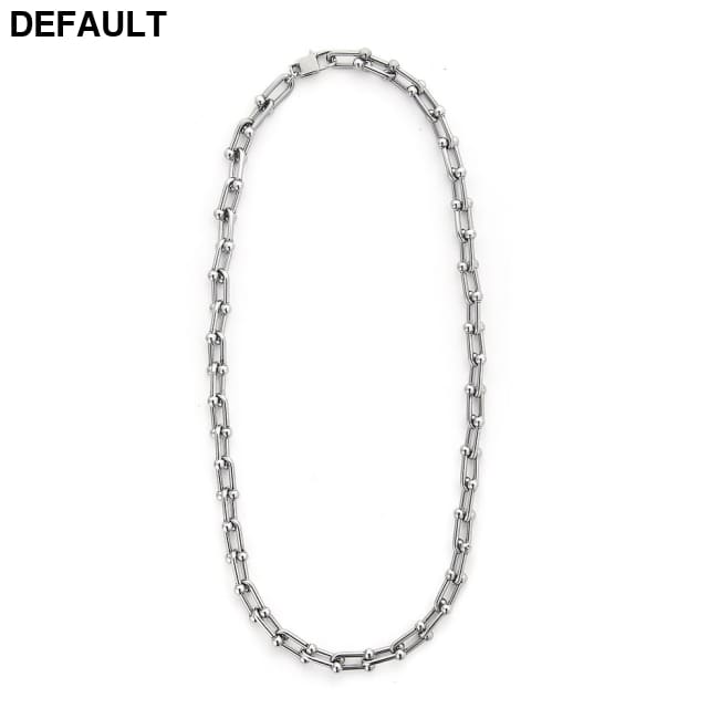 Men’s U-shaped Spliced Clavicle Necklace 50cm / Picture Color Men Necklaces Sterling Silver