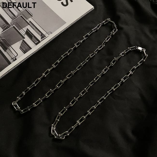 Men’s U-shaped Spliced Clavicle Necklace Men Necklaces Sterling Silver