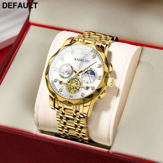 Men’s Watches New High-Value Premium Luminous Business High-end Edition Fashion Casual Luxury Quartz Watch Glod-white