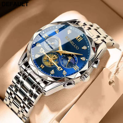 Men’s Watches New High-Value Premium Luminous Business High-end Edition Fashion Casual Luxury Quartz Watch Silver-blue