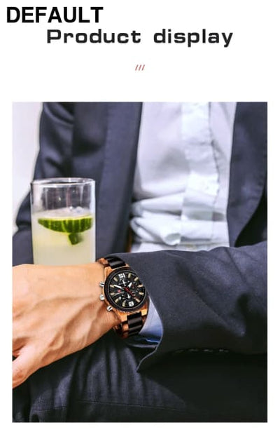 Men’s Wood Watches Luxury Luminous Multi-function Wooden Watch Quartz Retro Men Fashion Sport Timepieces Relogio Black