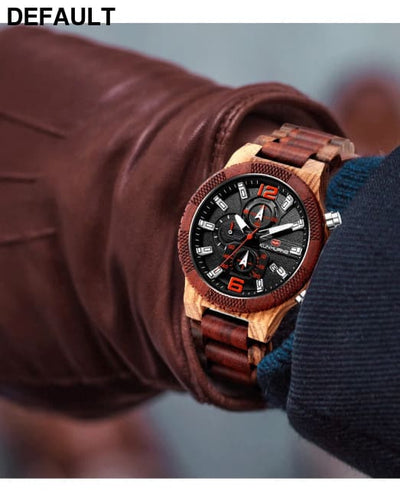 Men’s Wood Watches Luxury Luminous Multi-function Wooden Watch Quartz Retro Men Fashion Sport Timepieces Relogio Black