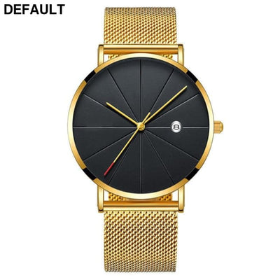 Mesh Band Steel Watch - Classic Men’s Timepiece Gold Men Quartz Watches - Best Selling Products